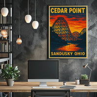 Cedar Point Adventure: Vintage Travel Poster