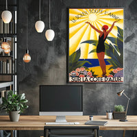 Vintage Côte d'Azur Poster for French Riviera Vacation