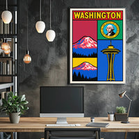 Washington Pop Art Poster PosterGoat
