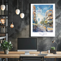 Tel Aviv Street Scene Poster PosterGoat