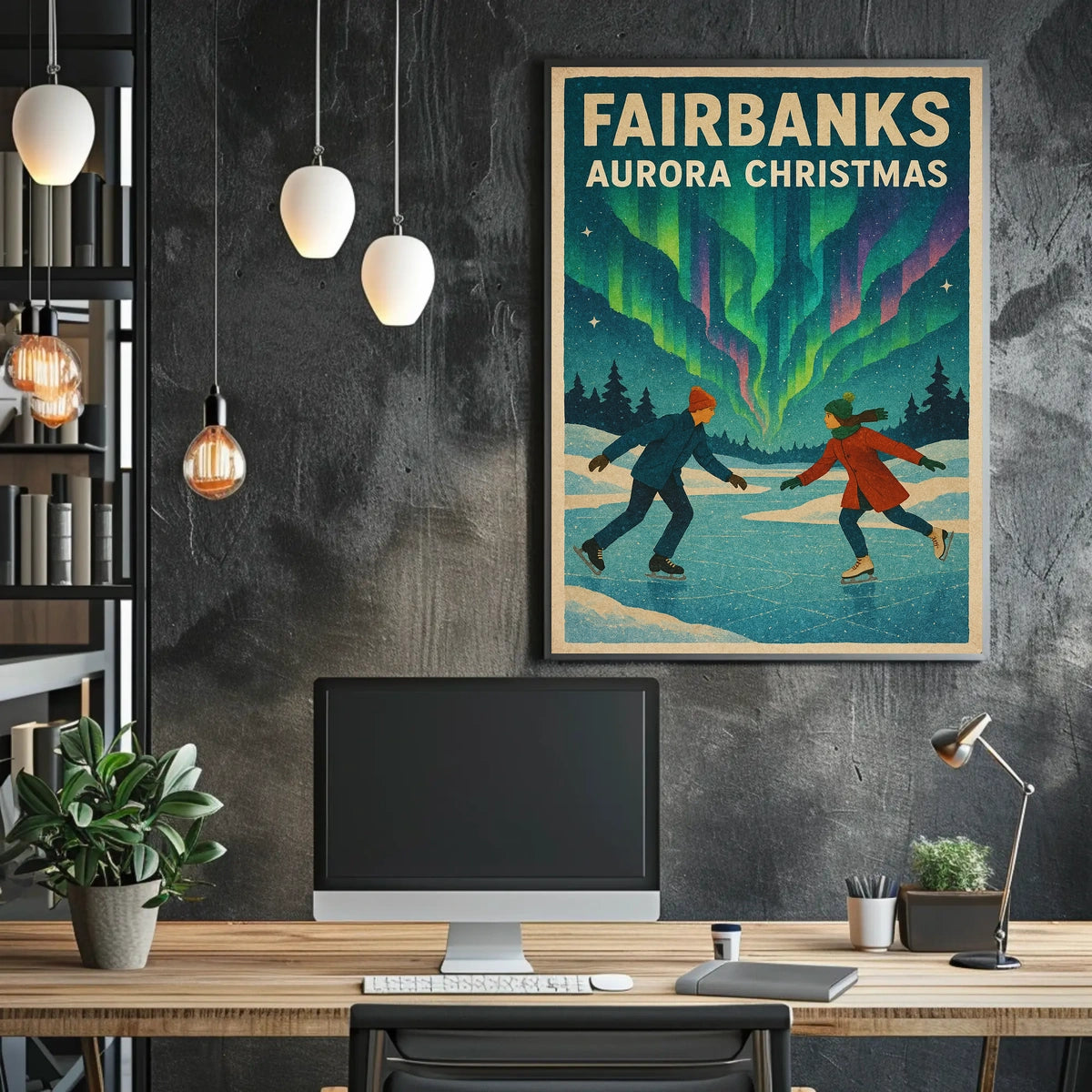 Fairbanks Aurora Christmas Poster