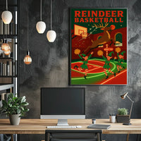 Reindeer Basketball Poster