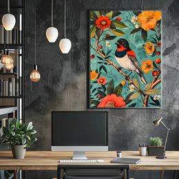 Vibrant Nature Wall Art Print with Flowers