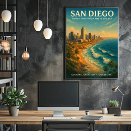 San Diego Coastal Skyline Urban or Cityscape Poster