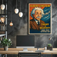 Curious Minds Einstein Relativity Vintage Science Poster