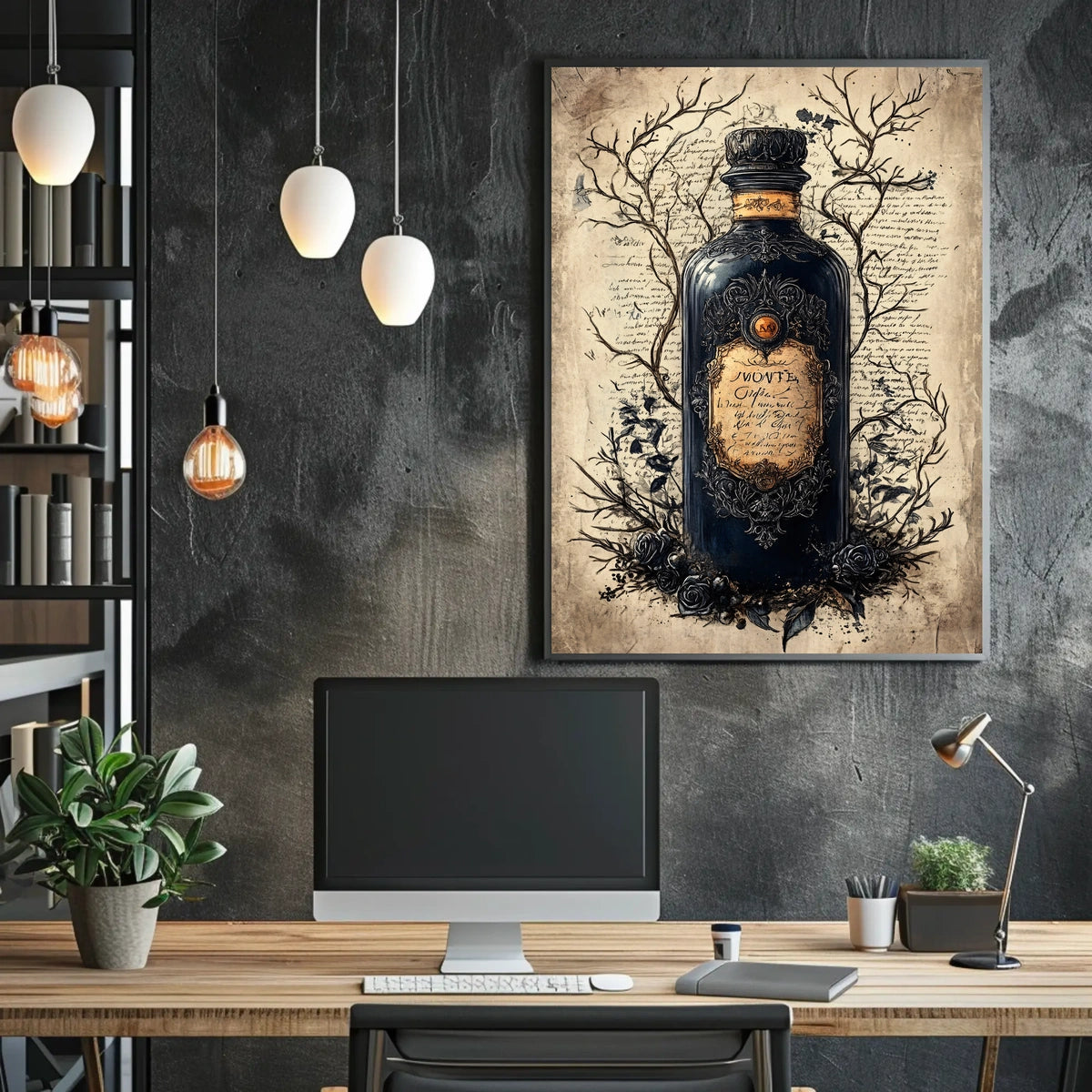 Vintage Elixir Bottle Decor Art Print Heritage Poster