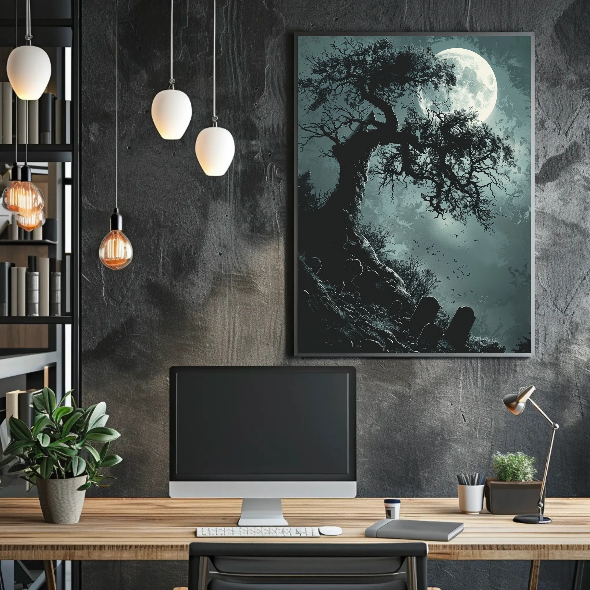 Haunting Gothic Nighttime Scene: Fantasy or Mythology Poster PosterGoat
