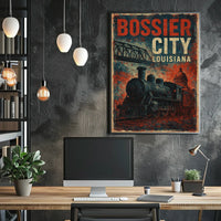 Bossier City Louisiana Cityscape Travel Realism Poster