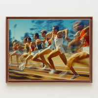 Vintage Athletes Sprinting Race Poster Art Print