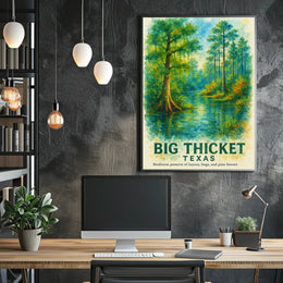 Big Thicket Texas Watercolor Nature Poster Art