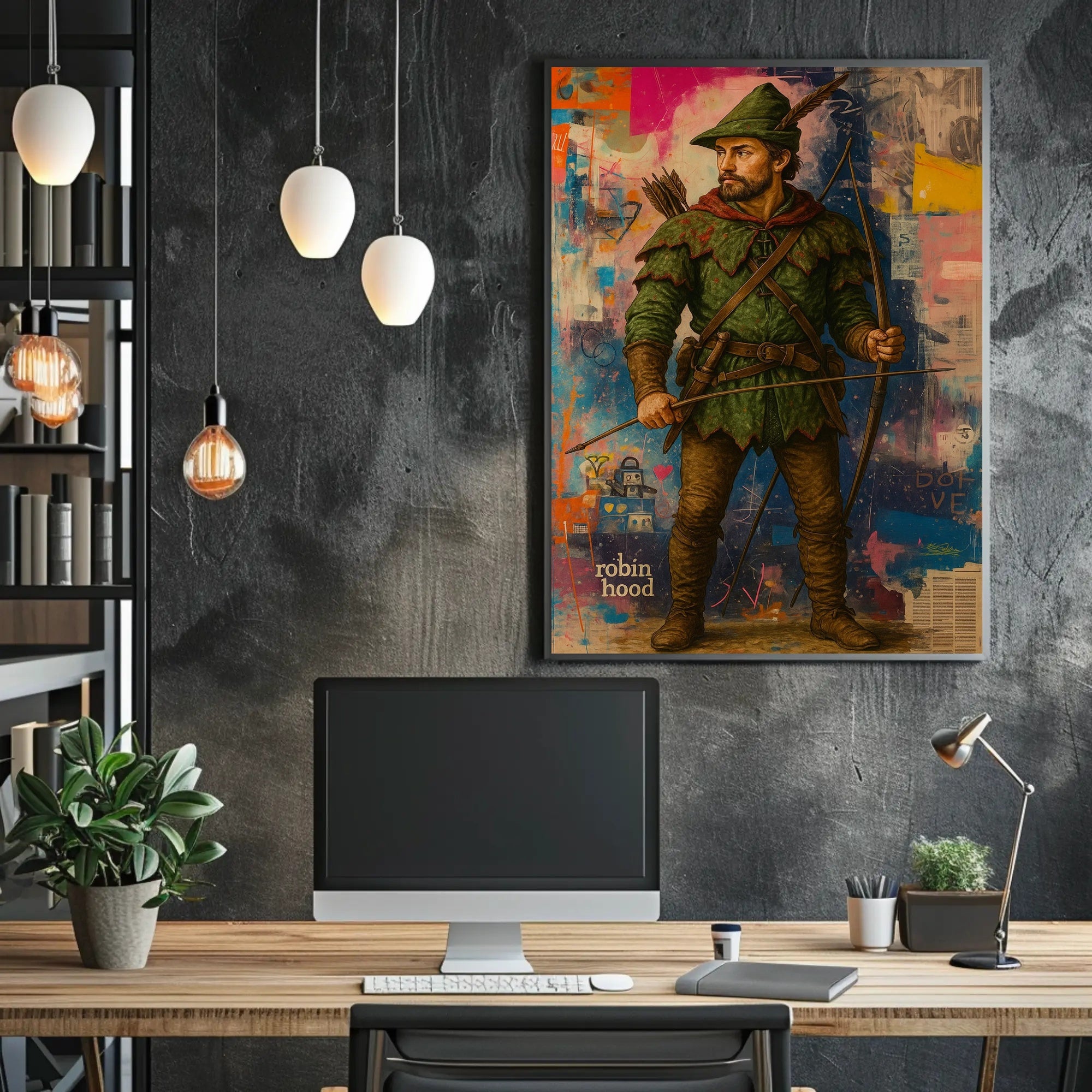 Robin Hood Meets Abstract Urban Pop Culture Poster