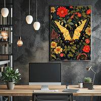 Butterfly and Floral Symphony Art Poster