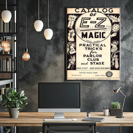 E-Z Magic Catalog Vintage Magic Tricks Artistic Poster