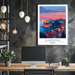 Dubrovnik Sunset Coastal Beauty Travel Poster