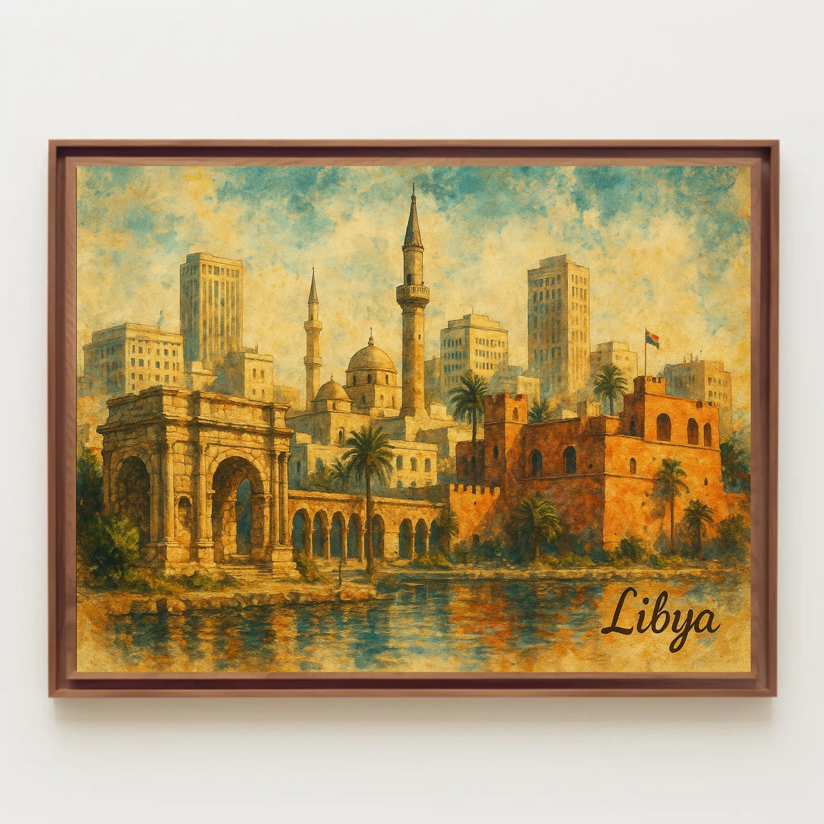 Libya Architectural Desert Cityscape Splendor Poster