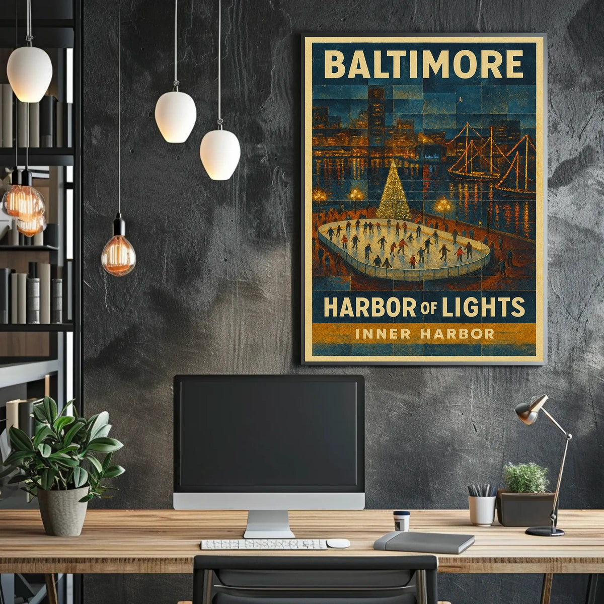 Baltimore Harbor Of Lights Poster