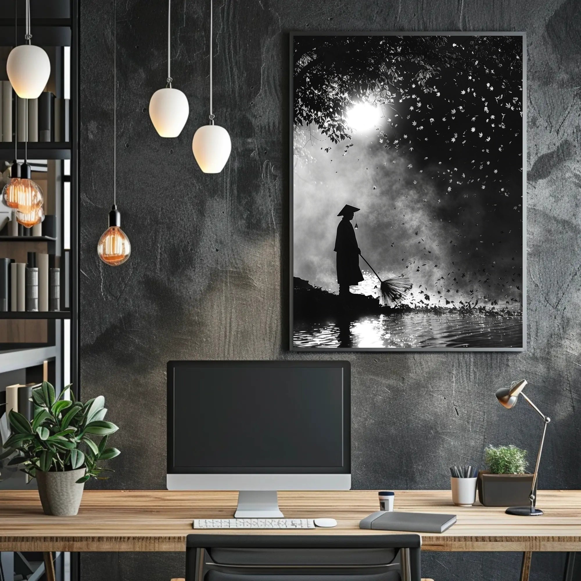 Serene Asian Landscape Art in Cultural or Heritage Poster PosterGoat