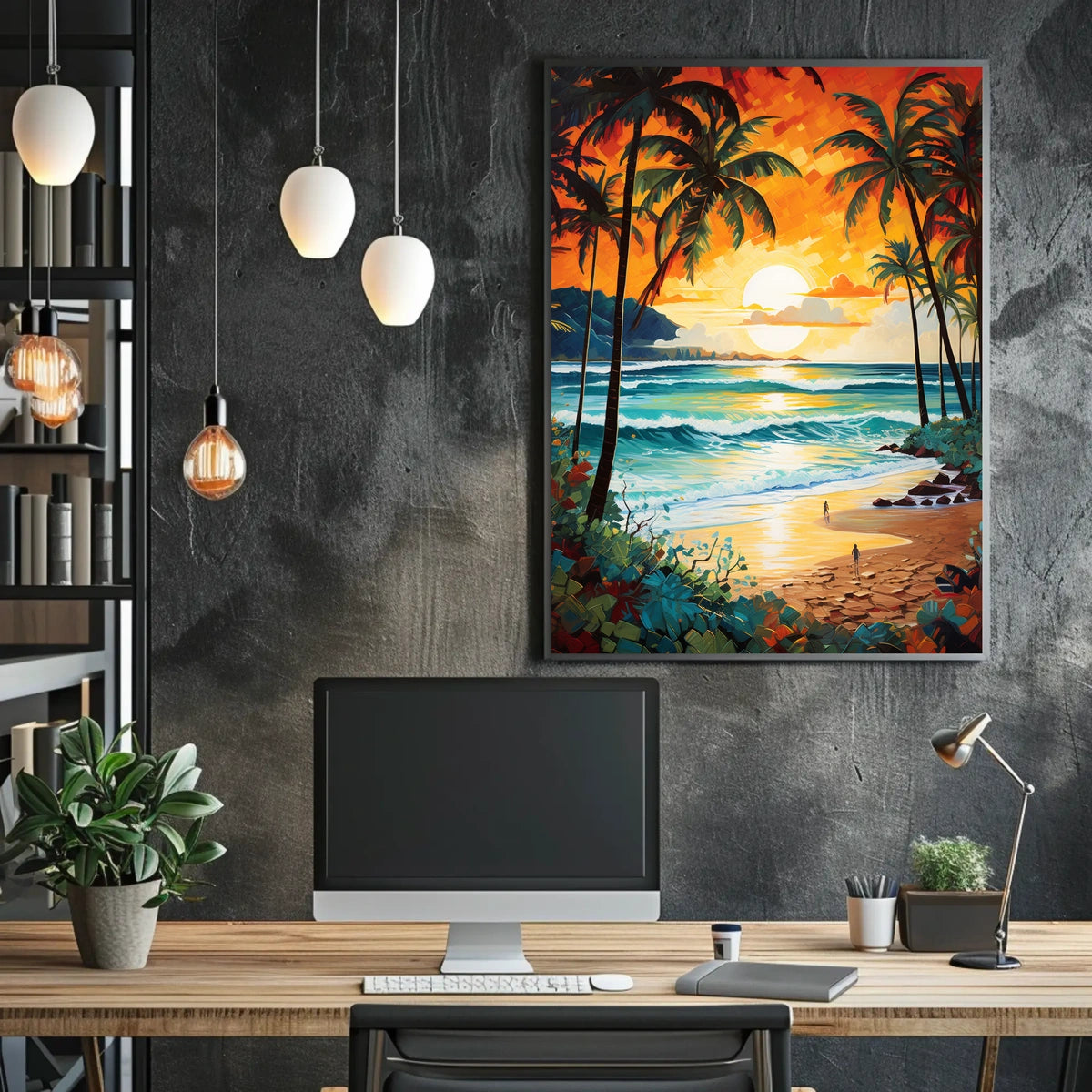 Tropical Beach Sunset Serenity Poster - Travel Poster