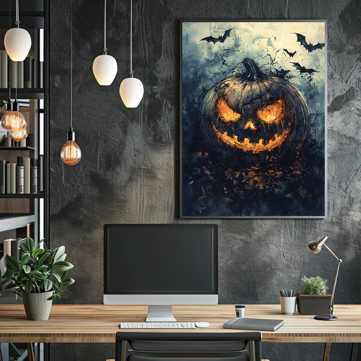 Halloween Mischief Artwork Featuring Jack-o'-Lantern Cultural Poster