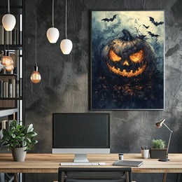 Halloween Mischief Artwork Featuring Jack-o'-Lantern Cultural Poster