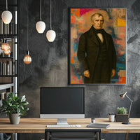 Distinguished Classical Portrait with Modern Abstract Artistic Poster