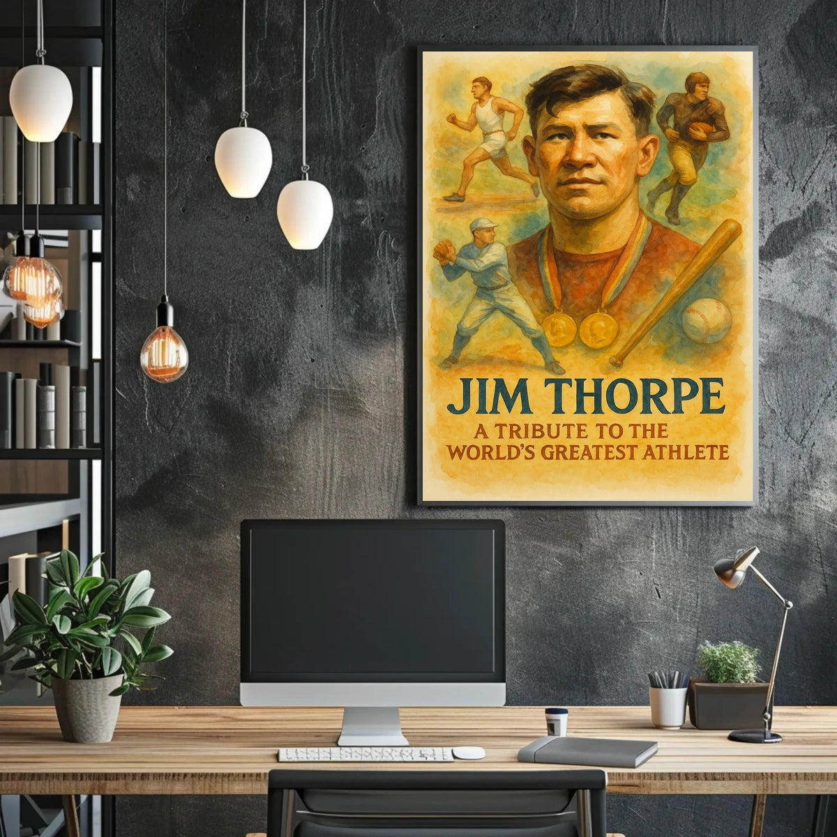 Jim Thorpe Legendary Athlete Tribute Poster