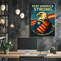 Keep America Strong Patriotic Vintage Poster
