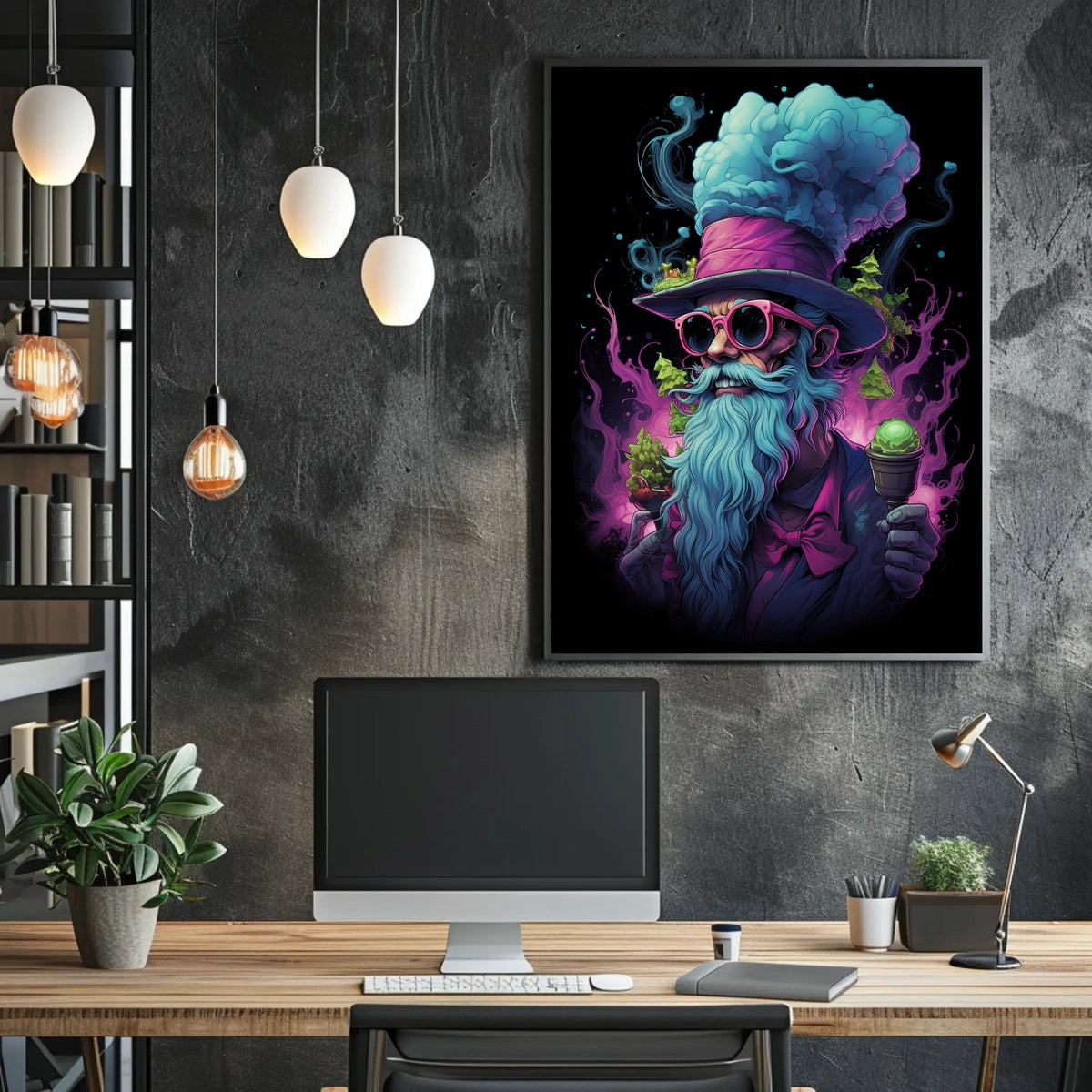 Whimsical Surreal Chef with Vibrant Imagery - Abstract Poster