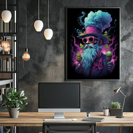 Whimsical Surreal Chef with Vibrant Imagery - Abstract Poster