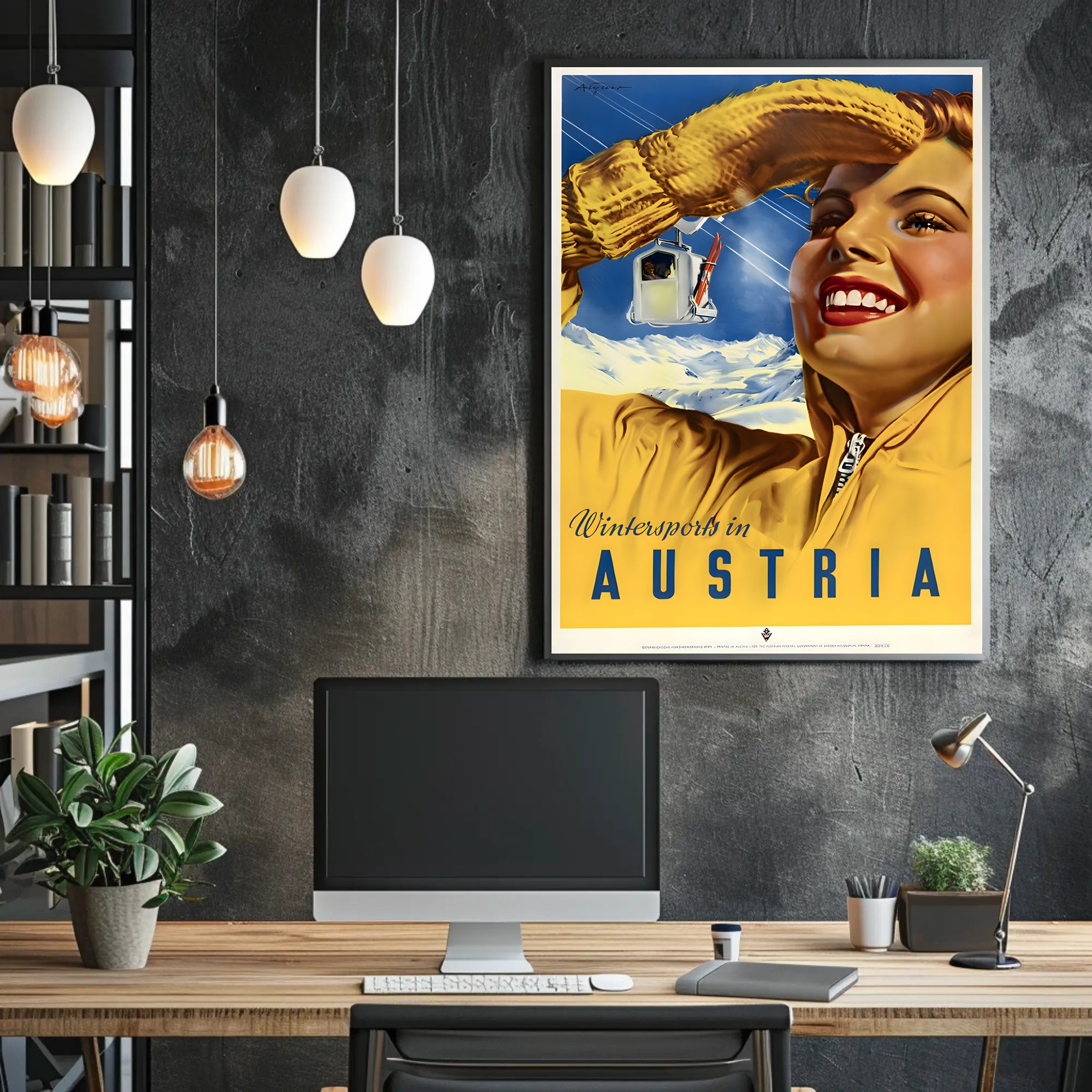 Austria Winter Sports Travel Poster PosterGoat