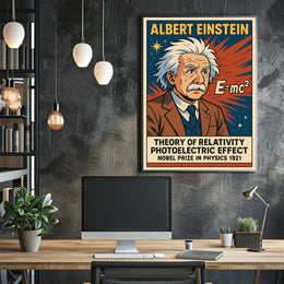 Albert Einstein Nobel Physics Vintage Poster