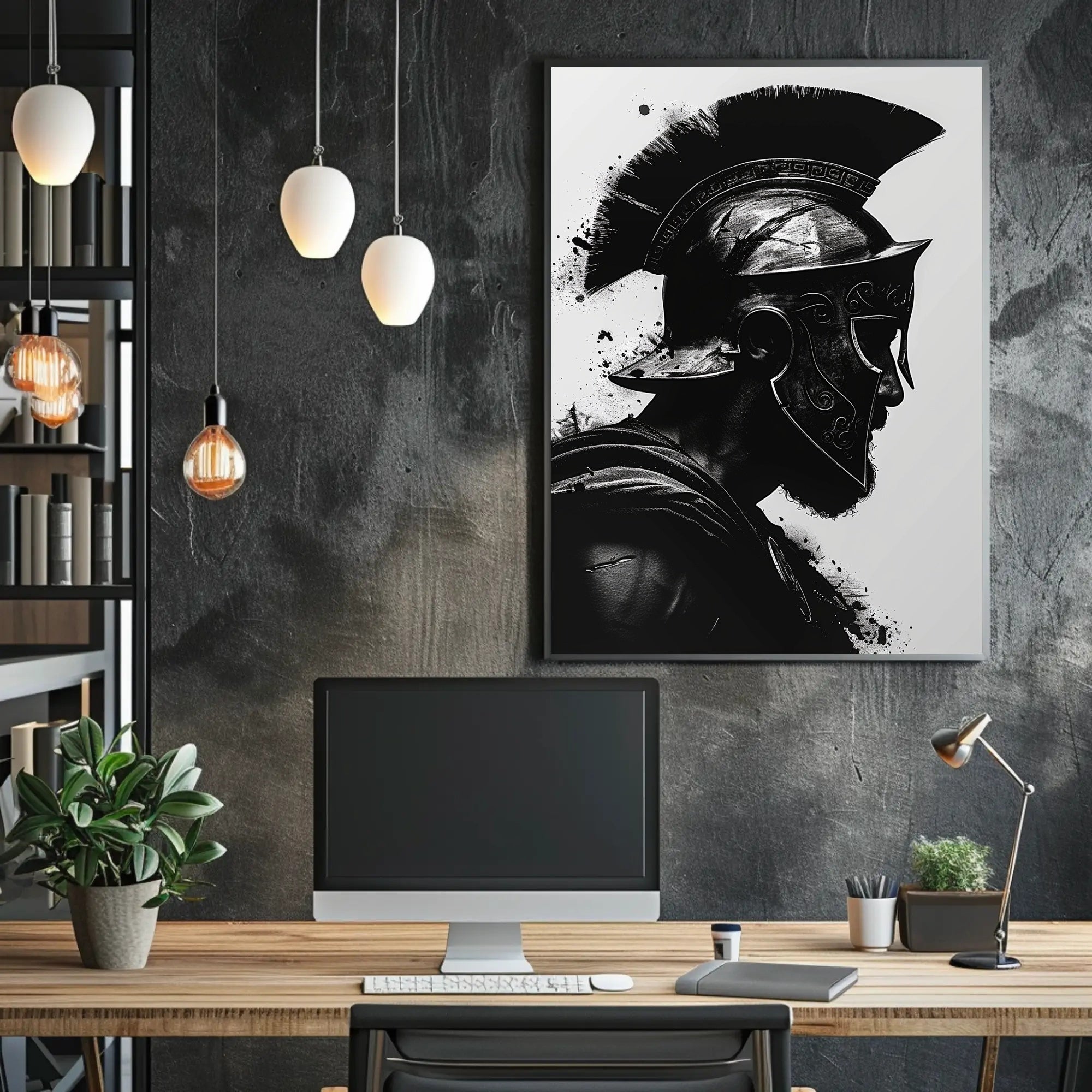 Warrior's Silhouette Poster PosterGoat