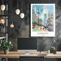 Shanghai Cityscape Poster PosterGoat