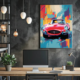 Vibrant Classic Car Art Poster PosterGoat