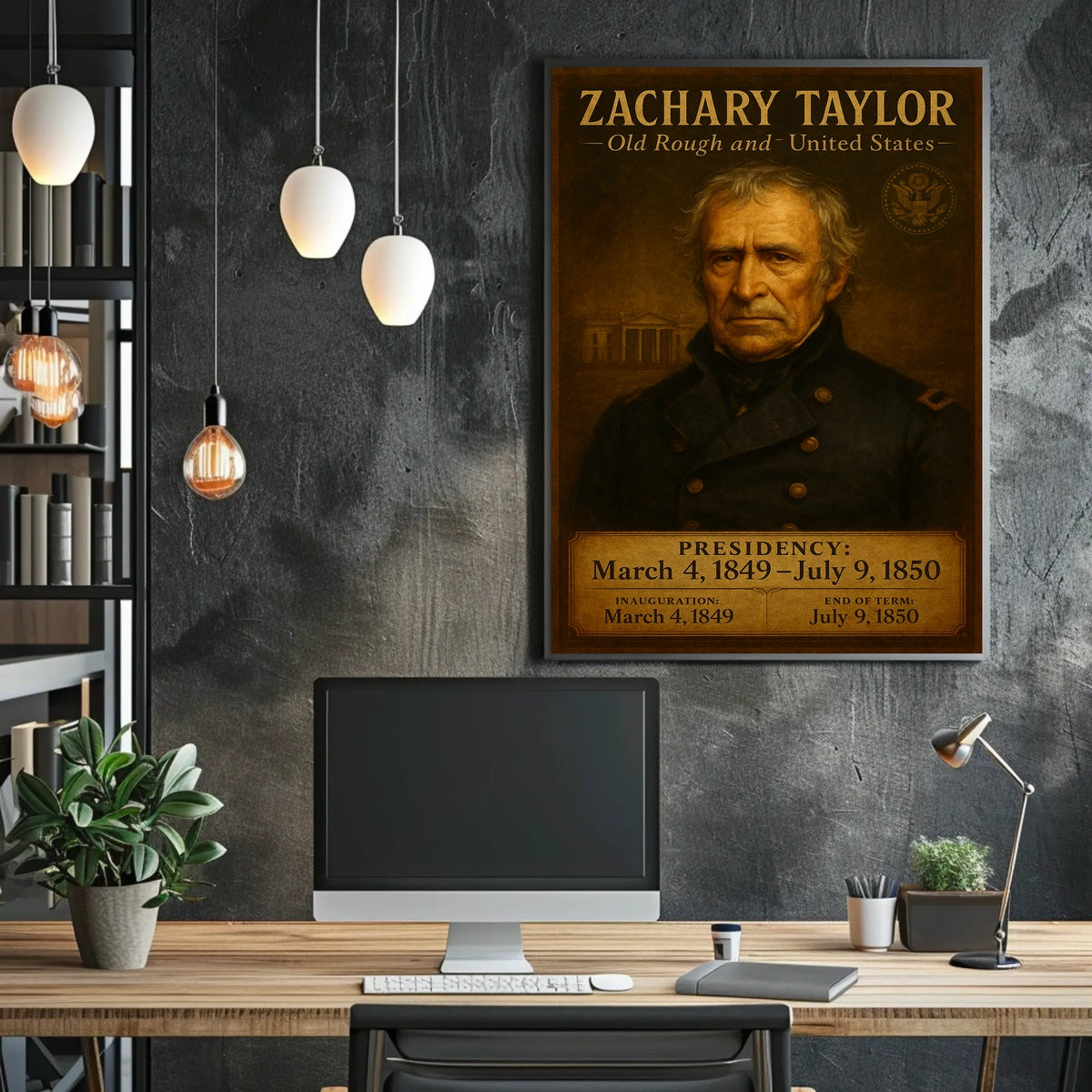 Zachary Taylor Presidential Vintage Art Poster Print