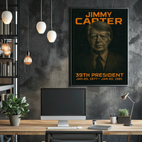 Jimmy Carter 39th President of the United States Techno Schematic Poster