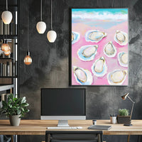 Oyster Coastal Poster Pastel Beach Wall Art