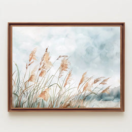 Serene Watercolor Grasses Poster: Tranquil Nature Scene