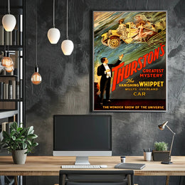 Magic Illusionist Vanishing Car Vintage Show Poster