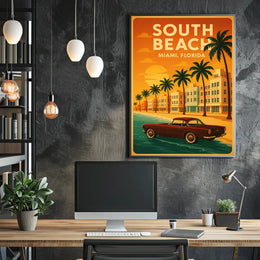 South Beach Miami Art Deco Travel Poster