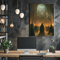 Mysterious Gothic Cathedral Ritual Art Poster PosterGoat
