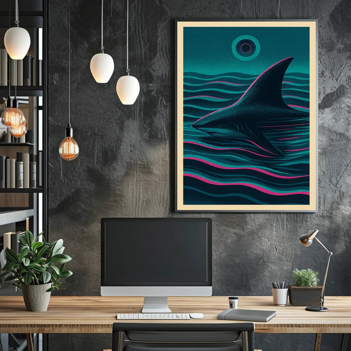 Shark In The Waves Poster
