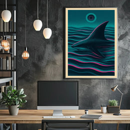 Shark In The Waves Poster