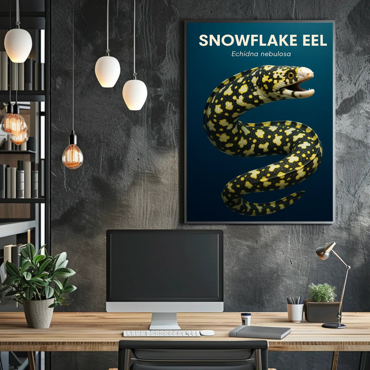 Snowflake Eel Echidna nebulosa Poster