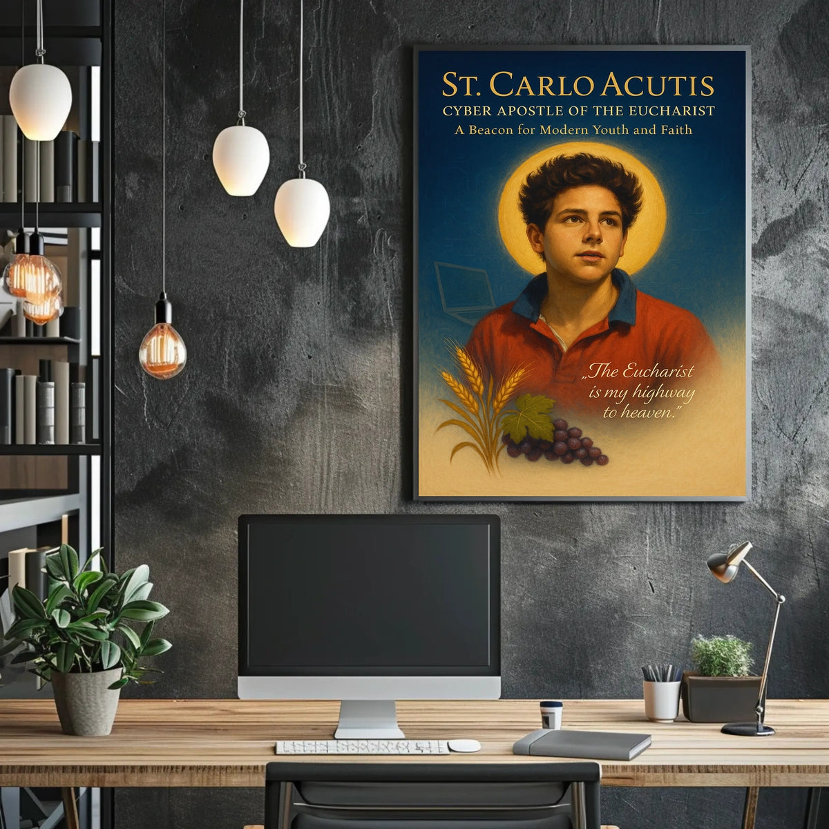 St. Carlo Acutis Cyber Apostle of the Eucharist Poster