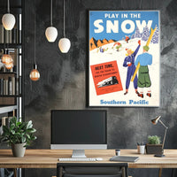 Play in the Snow with Southern Pacific Poster PosterGoat