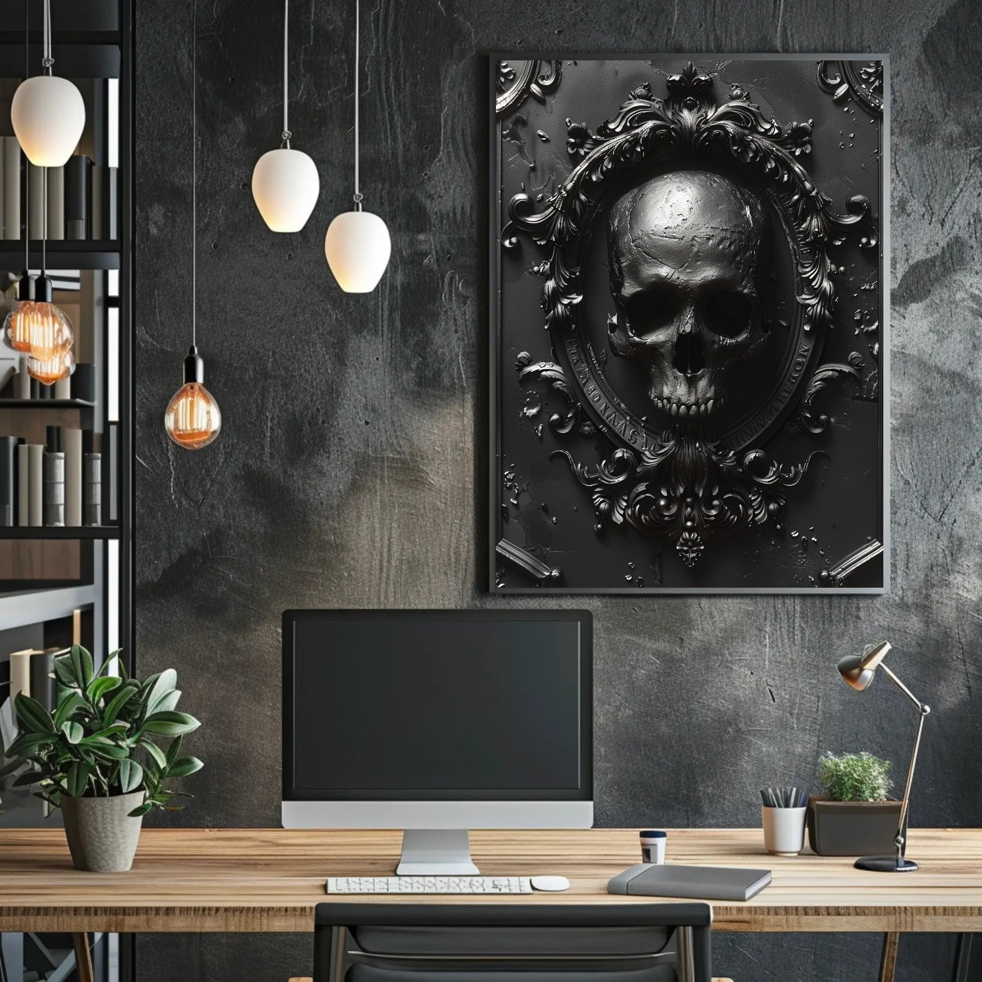 Gothic Skull Emblem Poster