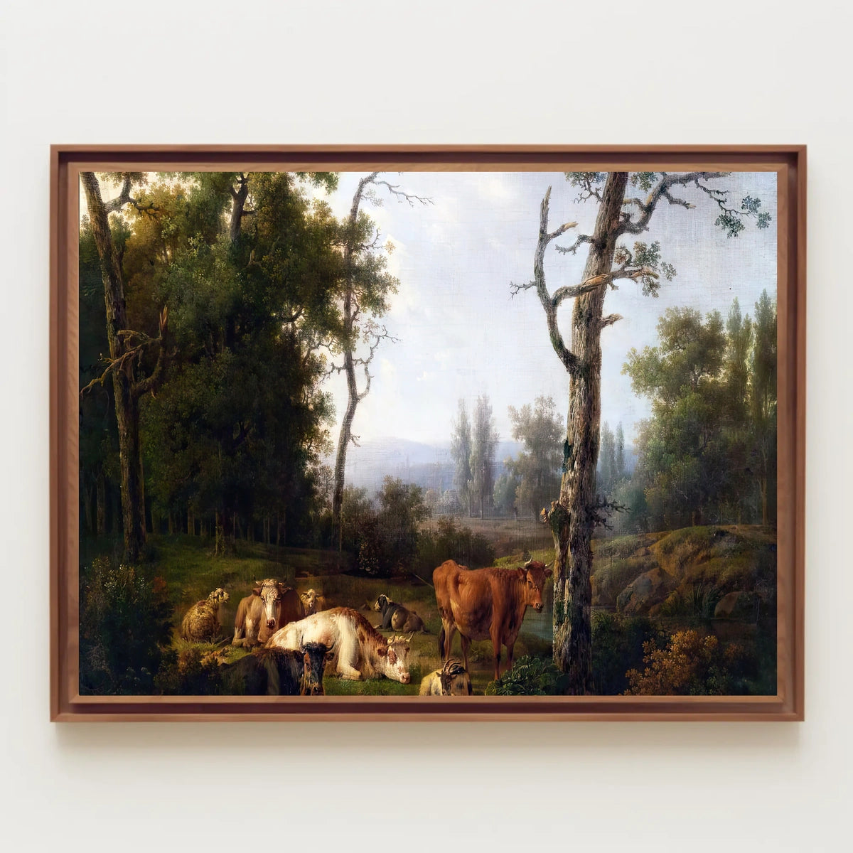 Serene 19th-Century Countryside Scene Animal Poster
