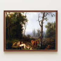 Serene 19th-Century Countryside Scene Animal Poster