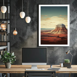 Desert Landscape Illustration Poster Modern Wall Art